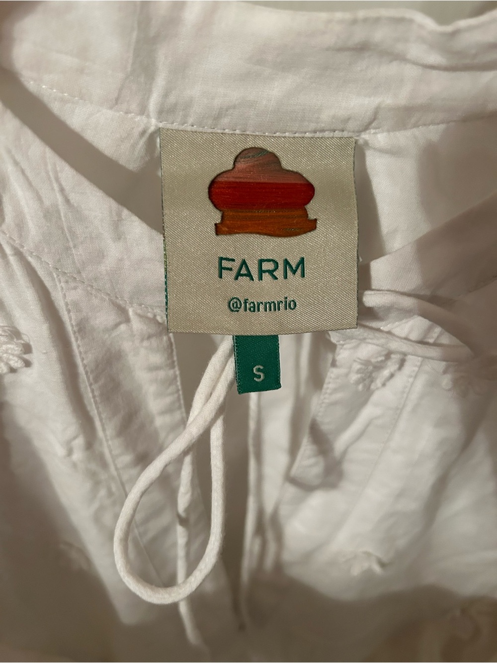 FARM Rio White 3D Mini Dress (minor flaw)